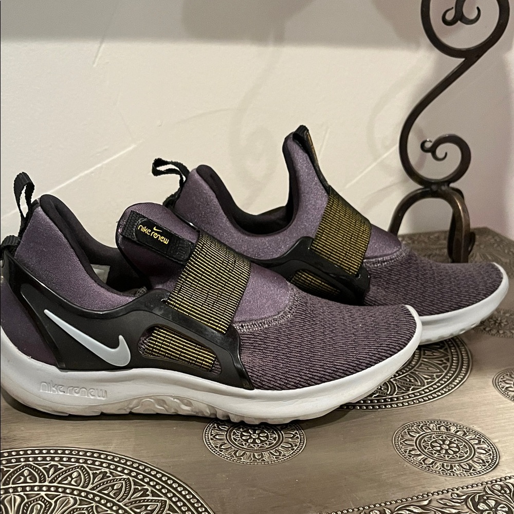 Nike Purple and Gold Athletic Shoes
